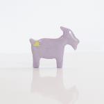 Lilac Goat Figurine with Ye..