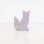 Lilac Fox Figurine with Yel..
