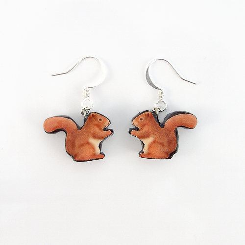 Polymer Clay Red Squirrel Earrings 