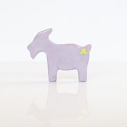 Lilac Goat Figurine with Yellow Flowers