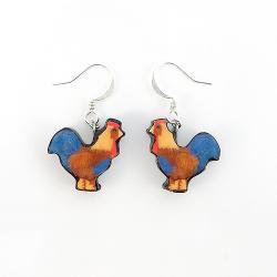 Polymer Clay Rooster Earrings 