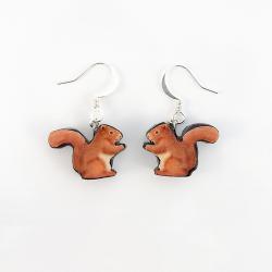 Polymer Clay Red Squirrel Earrings 