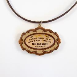 Small Polymer Clay Ouija Board Pendant and Necklace