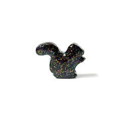 Black Squirrel Figurine with Rainbow Glitter 